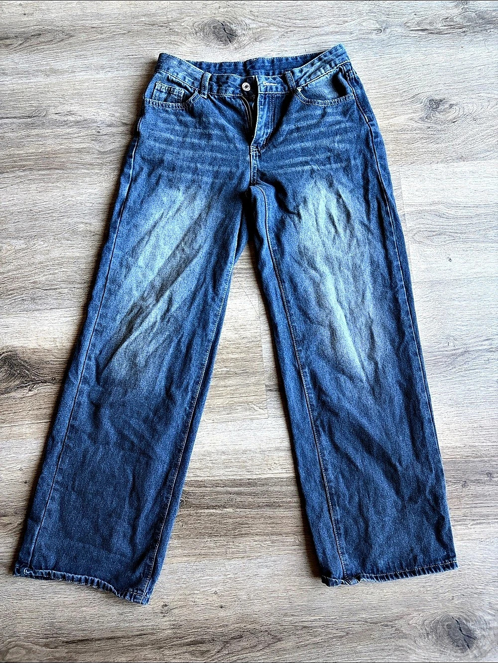 SHEIN Straight Leg Jeans Waist 28 in Blue
